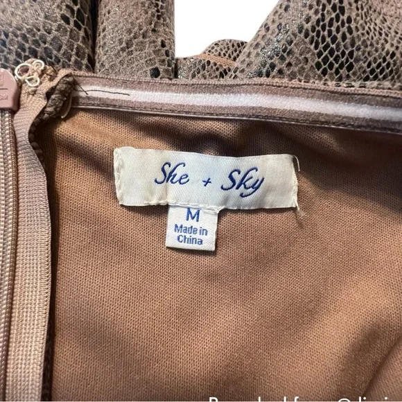 She + Sky soft faux leather snakeskin print strapless romper size medium - Picture 5 of 9